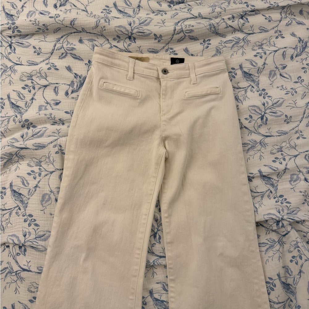anthropologie AG white wide leg lana jeans